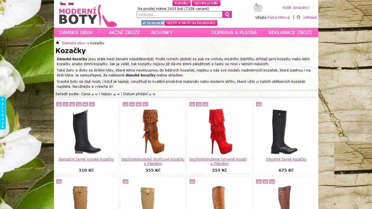 Moderní boty online store preview